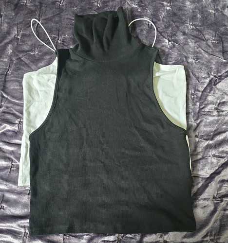 Zara ribbed halterneck black - ribbed,