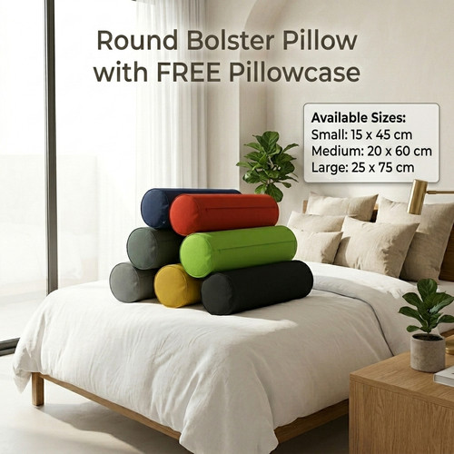 Round bolster pillow - bolster, with