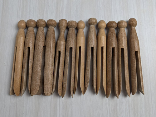 Vintage wooden clothes pegs - vintage,