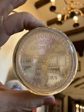 Antique Glass Advertising Paperweight Clanmor foundry
