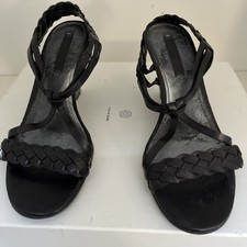 Black Leather  Sling Back