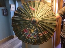 Fabulous Vintage Chinese Handmade Wooden Construction Parasol Umbrella