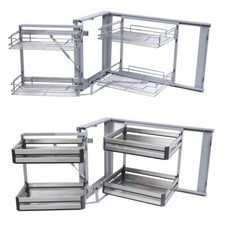 Kitchen Pull Out Basket Corner Slide Out Soft Close Wire/Panel Cabinet Organiser