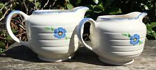 Vintage Retro 1940s Shabby Chic Swinnertons Pottery Jugs With Floral Decoration