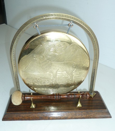 Vintage brass dinner - vintage, gong