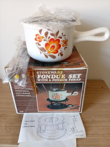 Vintage fondue set with - set, 6