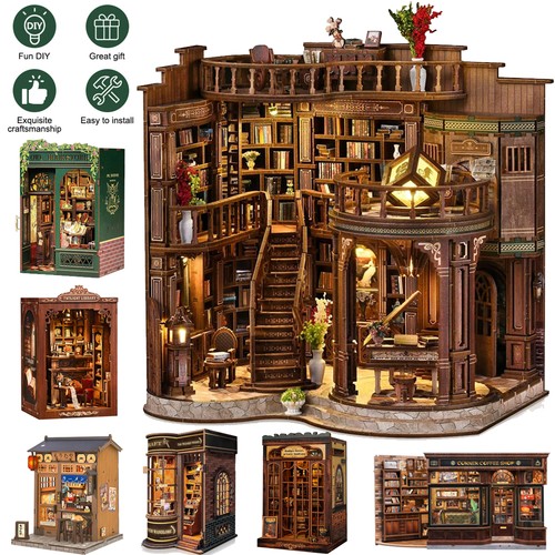 Book nook kit led diy - book,