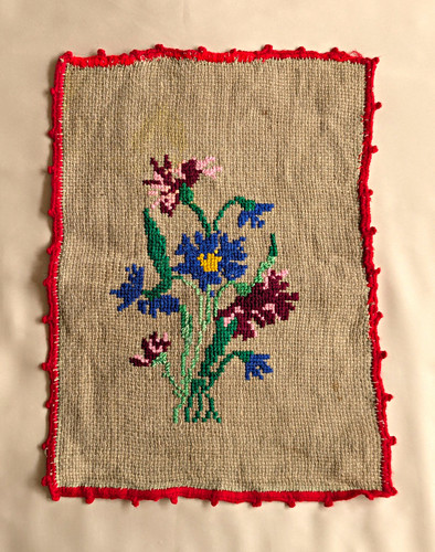 Finished cross stitch floral - cross,