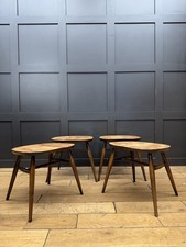 Set of 4 Ercol Elm Stools