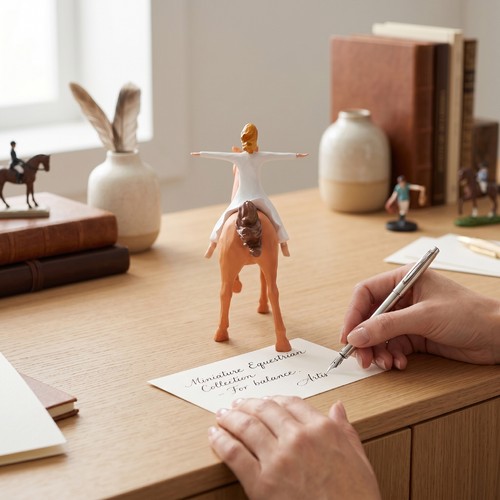 Resin girl riding horse - girl,