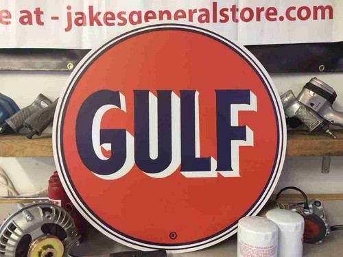 Gulf gasoline metal - gasoline, sign