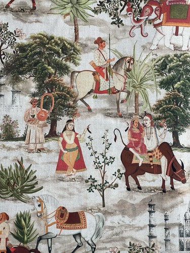 Horses printed cotton fabric - printed,