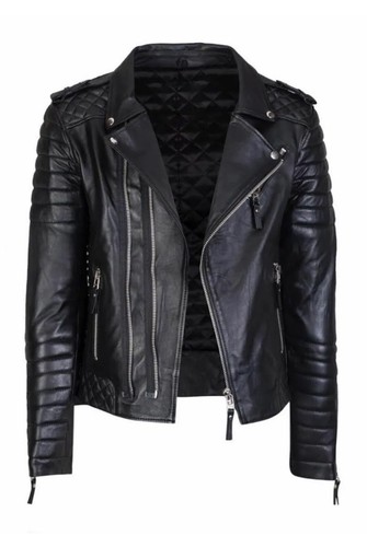 Black genuine real lambskin - black,