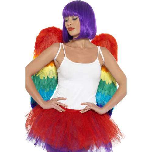 Rainbow feather wings ladies - rainbow,
