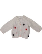 EMPORIO ARMANI Baby Girls Cardigan Sweater 9-12 Months White Spotted AN11