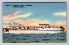 FL-Florida, Deep Sea Fishing Boat, Admiral, Antique, Vintage Souvenir Postcard