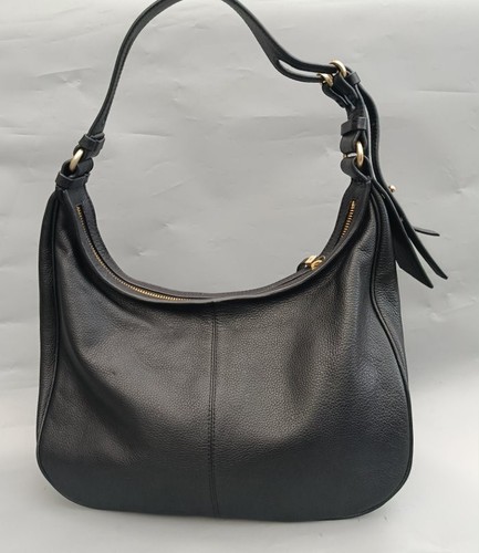 Black real leather - real, medium