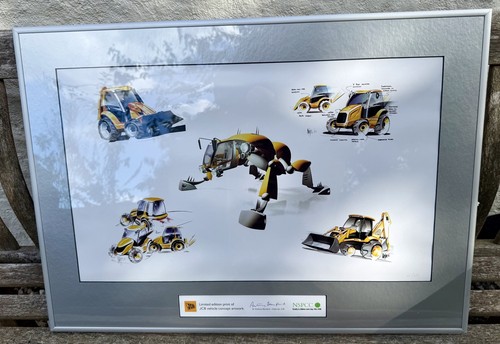 Framed picture print - framed, jcb