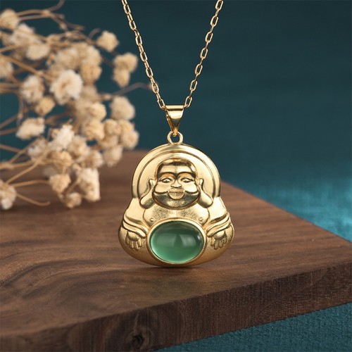 Jade pendant necklace - jade, buddha