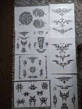 Tribal tattoo traditional 12 flash sheets vintage laminated A3 collection lot