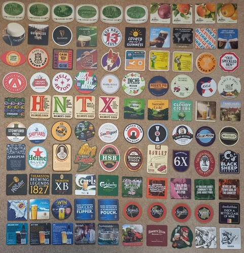 100 beer mats all - beer,