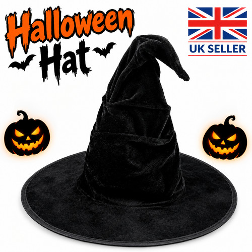 Halloween witch hat - hat, black