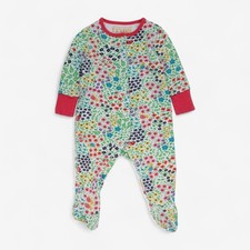 Frugi, Sleepsuit Floral Garden Insects Pink Cuffs, 6-12 Months CA2E5350300B/2