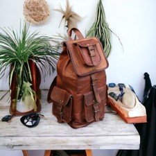 21" French Leather Back Pack