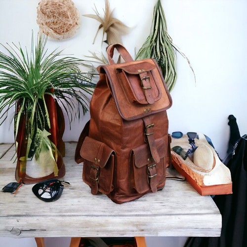 French leather back pack - leather,