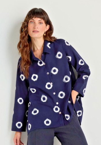 Sahara cotton navy ikat - sahara,