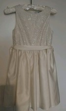 Cream bridesmaid dress, flower and sequins on the bodice, M&S size 10 years