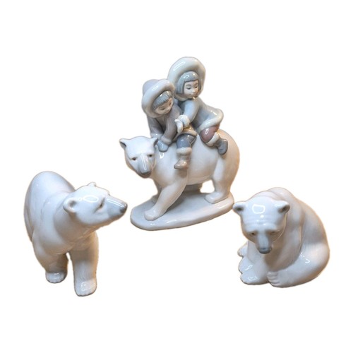 Lladro eskimo riders porcelain - riders,