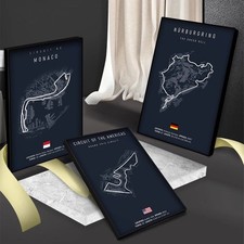 F1 Circuit Canvas Poster Imola Monaco Racing Track Wall Art Motorsport Print