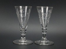 Pair georgian ale glasses