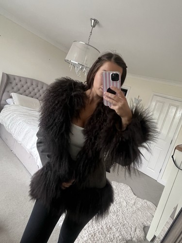 Mongolian fur brown jacket - fur,