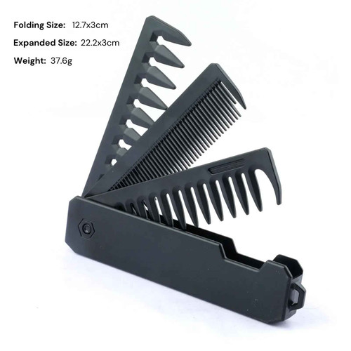 Folding pocket comb wide tooth - folding,