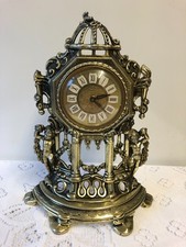 Splendex German Ornate French Baroque Style Brass MantleClock with Cherubs