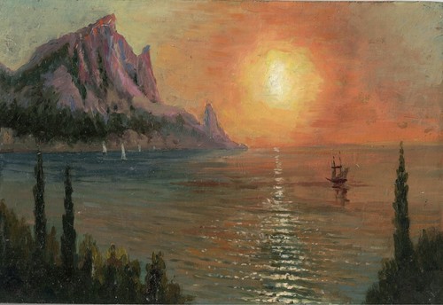 Oil painting hardboard - oil,