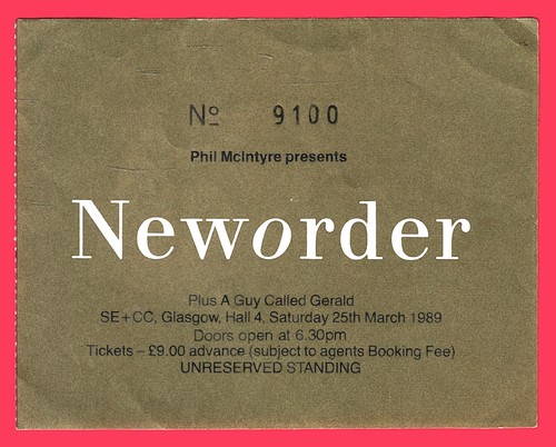 New order concert ticket - order, 1989