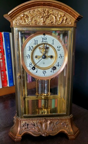 Antique brass crystal glass - brass, &