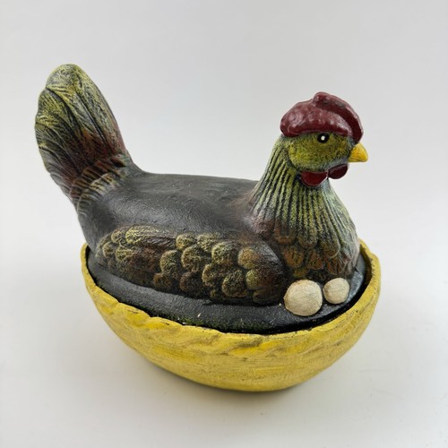 Vintage cast iron hen nest - cast,