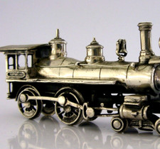 GOOD SIZED 170g RARE SOLID SILVER MINIATURE STEAM TRAIN c1970 ANTIQUE HEAVY