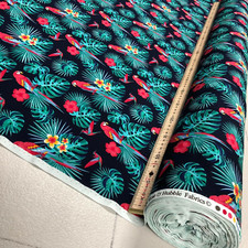 100% Cotton Poplin Fabric - Parrot Tropical Paradise - 45'' Wide Sold Per Metre