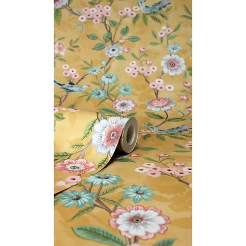 Eleanor floral ochre wallpaper - floral,