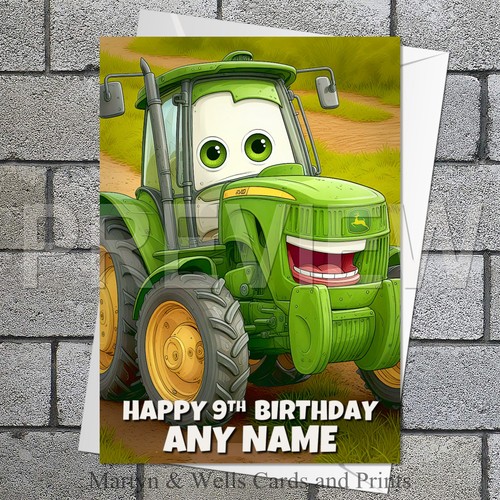 John deere birthday - card., 5x7