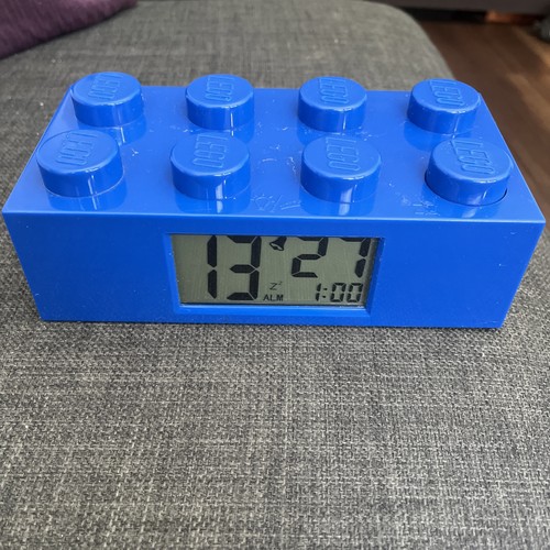 Lego brick alarm clock - lego, blue