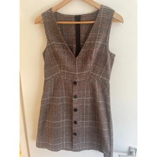 Tartan Print Pinafore Dress- Size Small- Shein