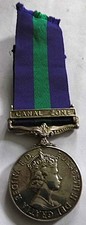 EIIR CAMPAIGN GENERAL SERVICE MEDAL CANAL ZONE CLASP TO DVR COLLINGS RASC BOXED