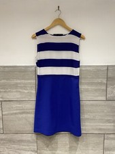 Zara Mini Dress Size S Striped Blue And White Sailor 1960s 60s Retro Twee Cute