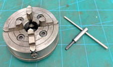 USED PRATT BURNERD 100MM 4 JAW INDEPENDENT LATHE CHUCK FITTED MYFORD BACKPLATE